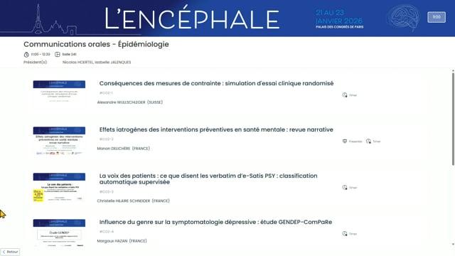 Communications orales - Épidémiologie