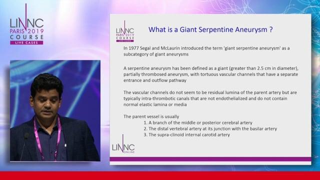 Giant Serpentine Aneurysm with Difficult Anatomy: Endovascular management through Direct Percutaneous carotid Puncture