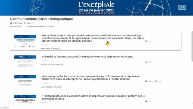 Communications Orales : Thérapeutiques