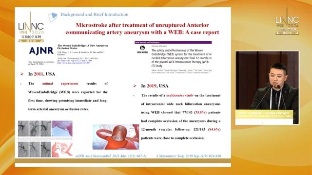 Microstroke after treatment of unruptured Anterior communicating artery aneurysm with a WEB: A case report