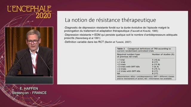 Psychopharmacologie de la résistance : Dépression résistante